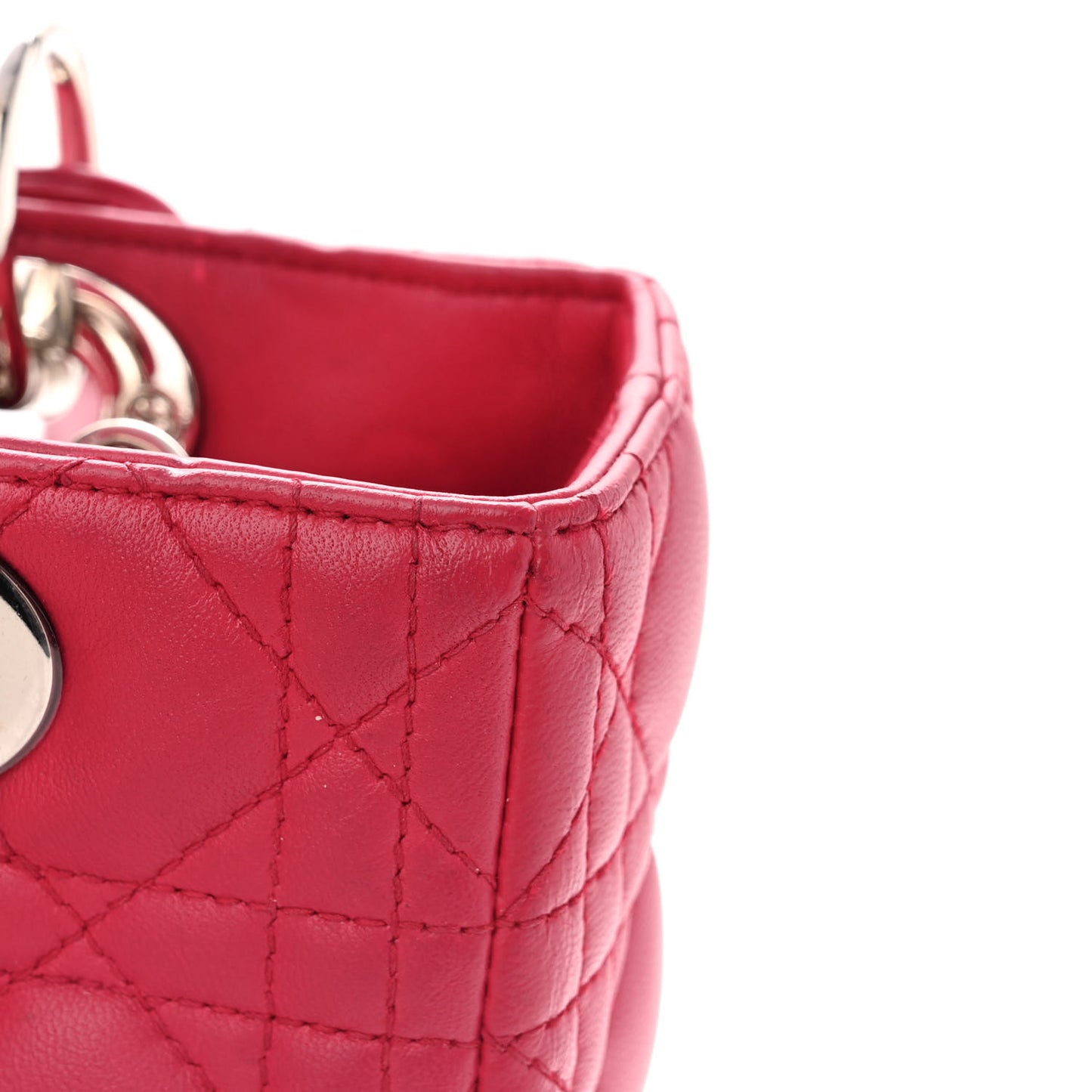 Lambskin Cannage Medium Lady Dior Fuchsia