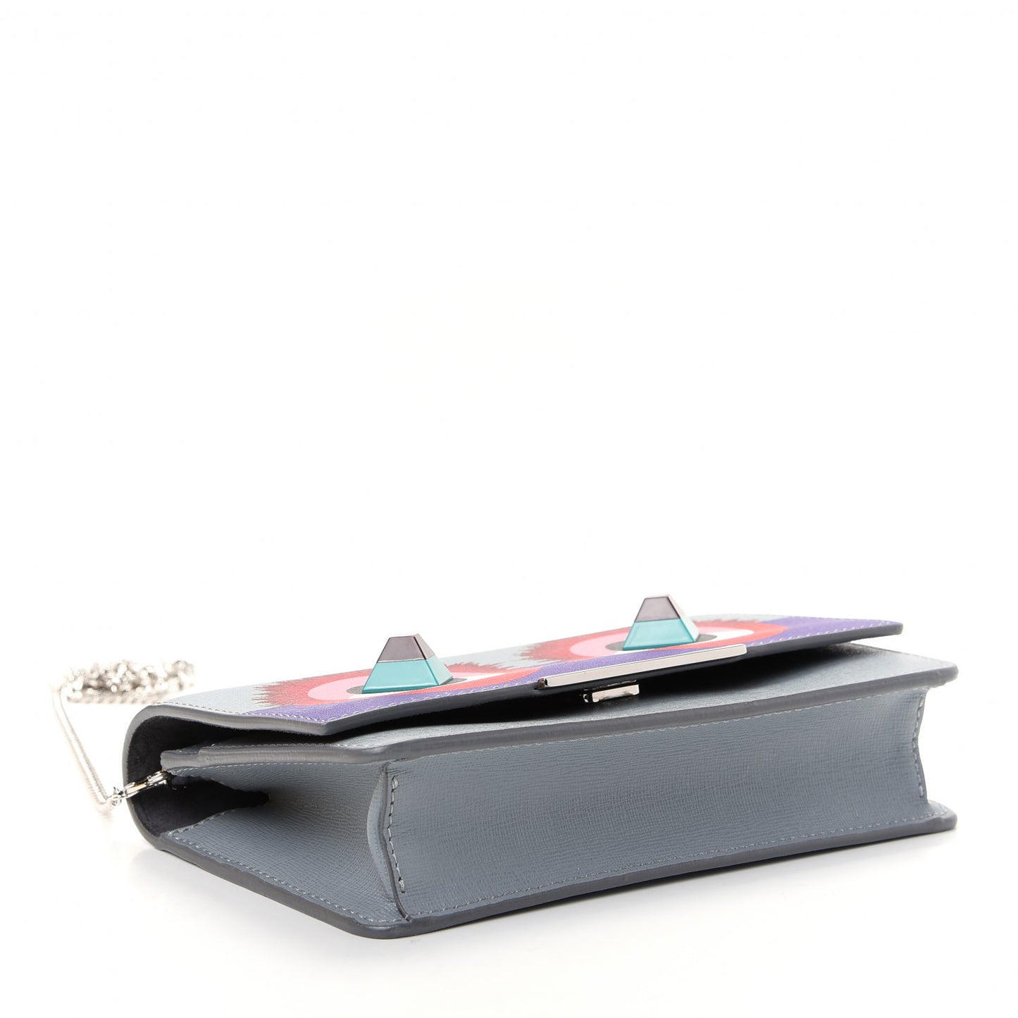Vitello Elite Studded Hypnoteyes Tube Wallet On Chain Polvere Multicolor
