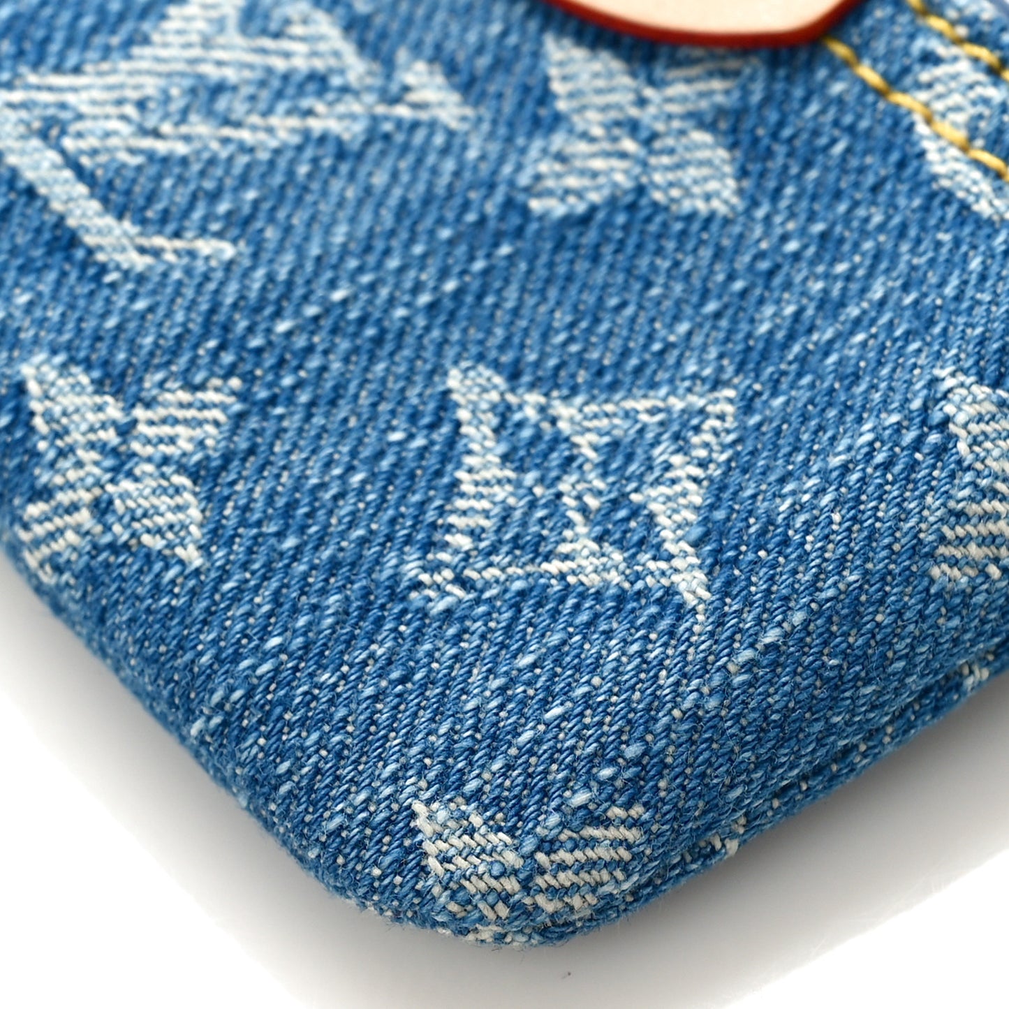 Monogram Denim Key Pouch Denim Blue