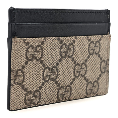 Gucci GG Supreme Monogram Calfskin Card Holder Beige Black 3 of 6