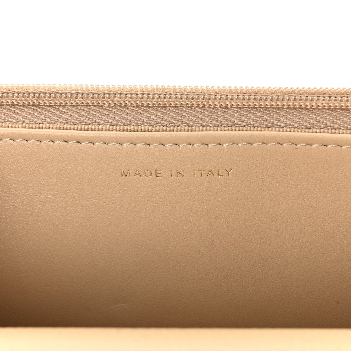 Caviar Quilted Wallet on Chain WOC Beige