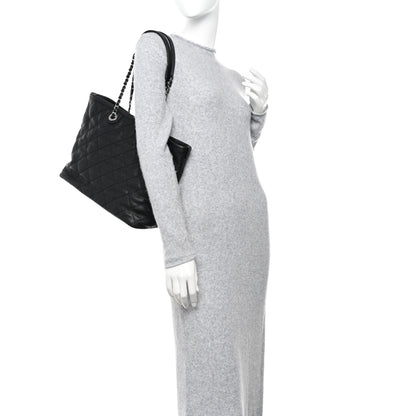 Chanel Grained Calfskin Quilted Small Daily Shopping Tote Black 2 of 12