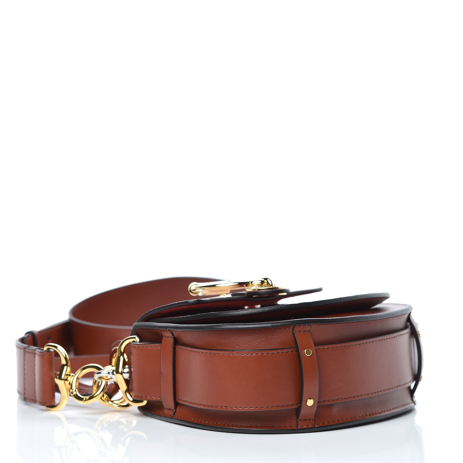 Chloe Calfskin Crocodile Embossed Small Tess Bag Pink Red 4 of 9