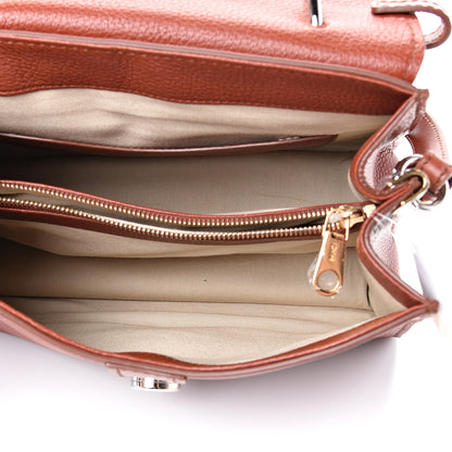 Chloe Shiny Grained Calfskin Medium Aby Day Shoulder Bag Sepia Brown 4 of 9