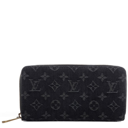 Louis Vuitton Monogram Denim Zippy Wallet Black 1 of 7