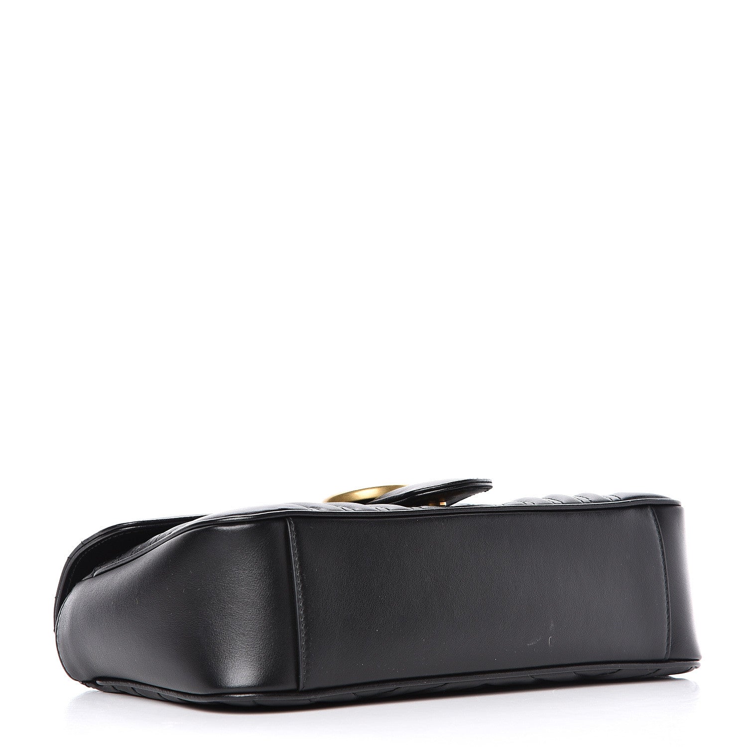 Gucci Calfskin Matelasse Small GG Marmont Shoulder Bag Black 4 of 13