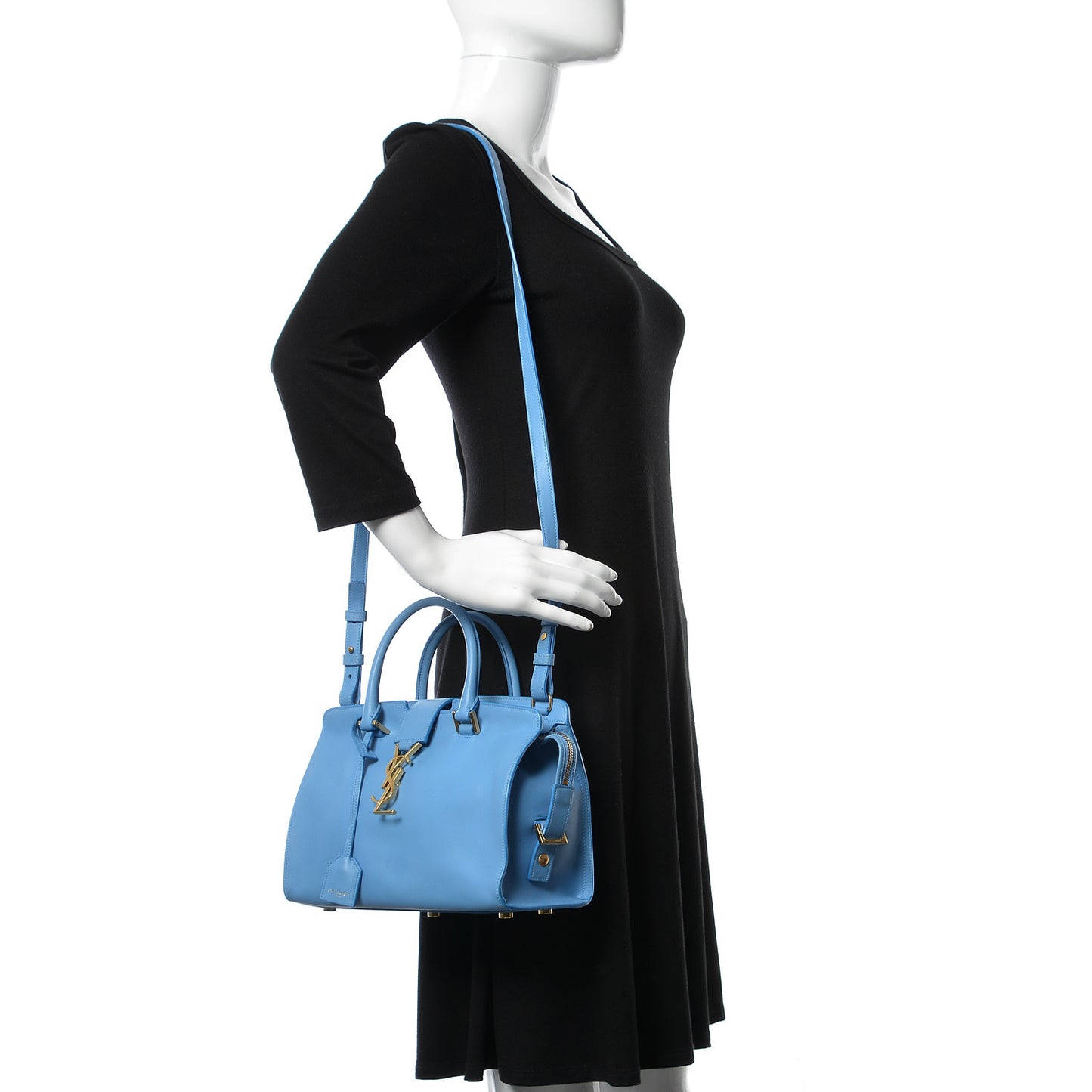 Calfskin Monogram Baby Cabas Blue Glacier