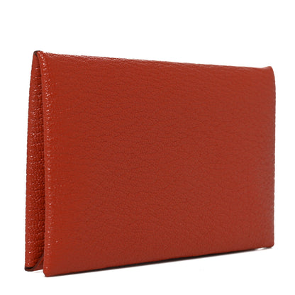 Hermes Chevre Mysore Calvi Card Case Brique 3 of 8