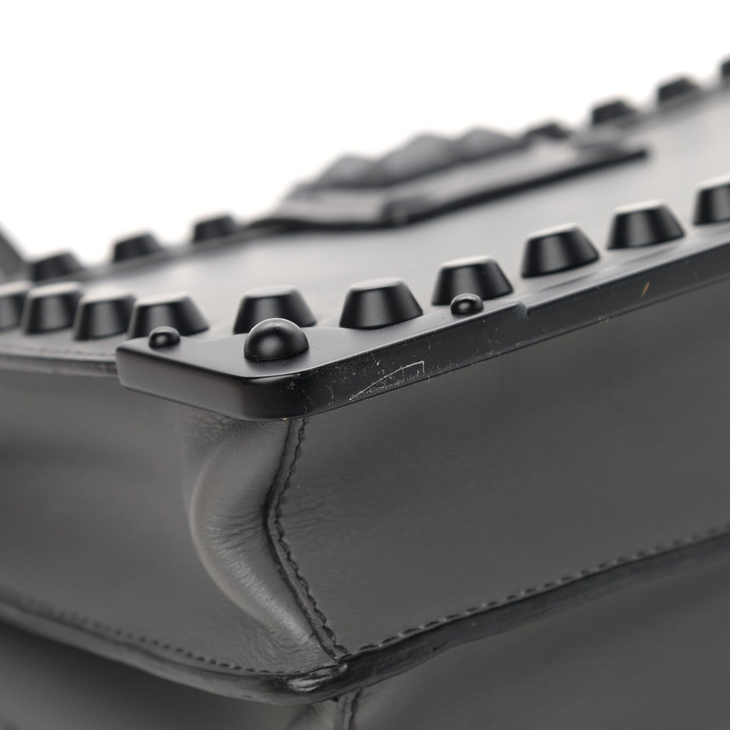 City Calfskin Saffiano Studded Cahier Bag Mercurio