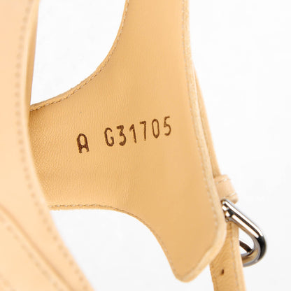 Chanel Lambskin Quilted Reissue Chain Pearl CC Sandals 40 Beige 7 of 9