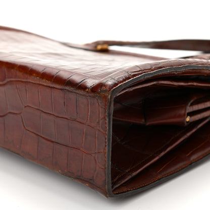 Hermes Shiny Crocodile Sac Pullman Havane 9 of 13