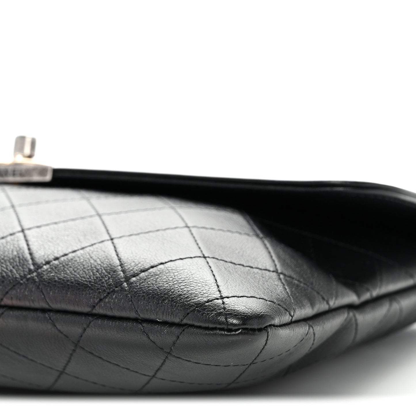 Lambskin Quilted Sleek And Chic Clutch Black Black