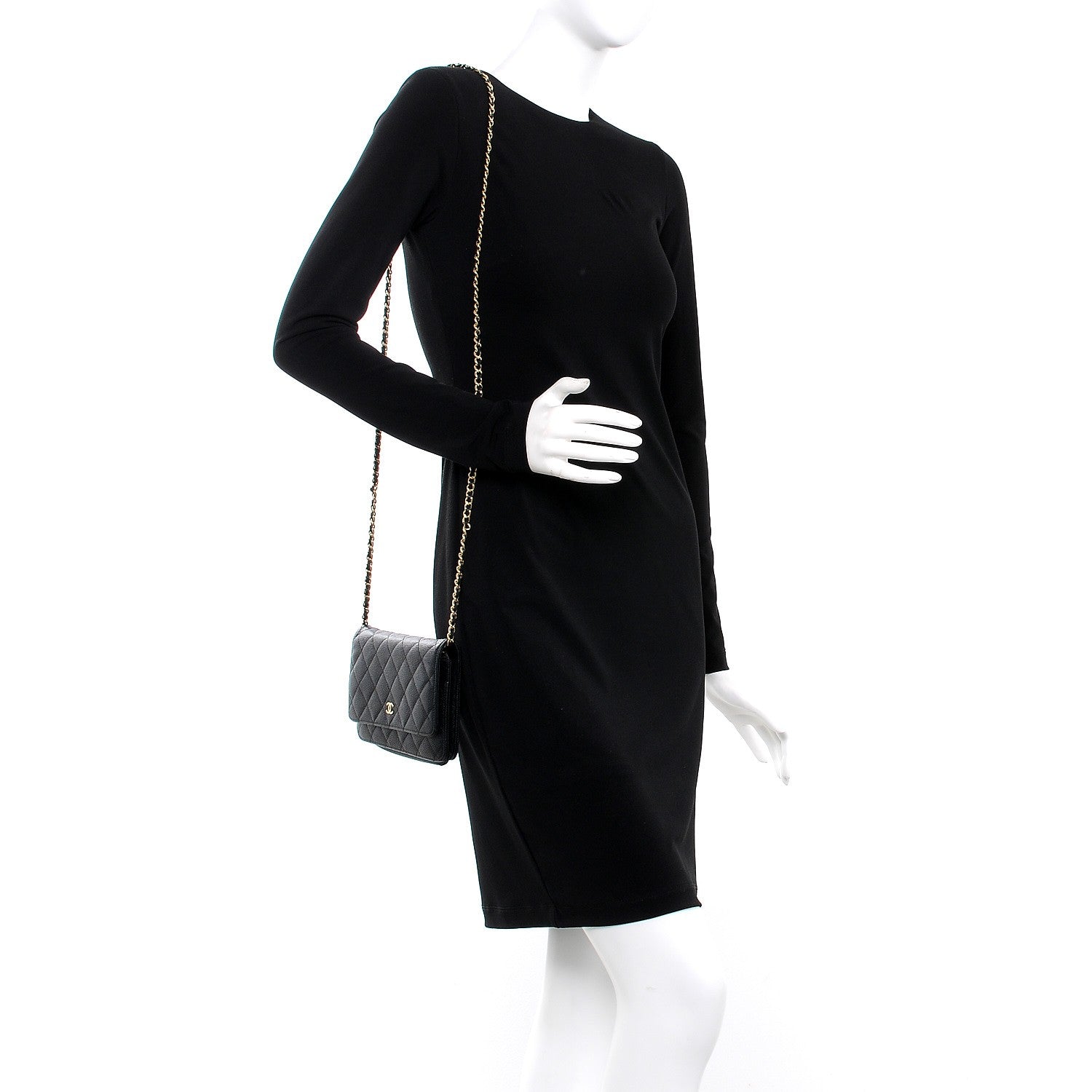 Chanel Caviar Quilted Wallet On Chain WOC Black 2 of 12