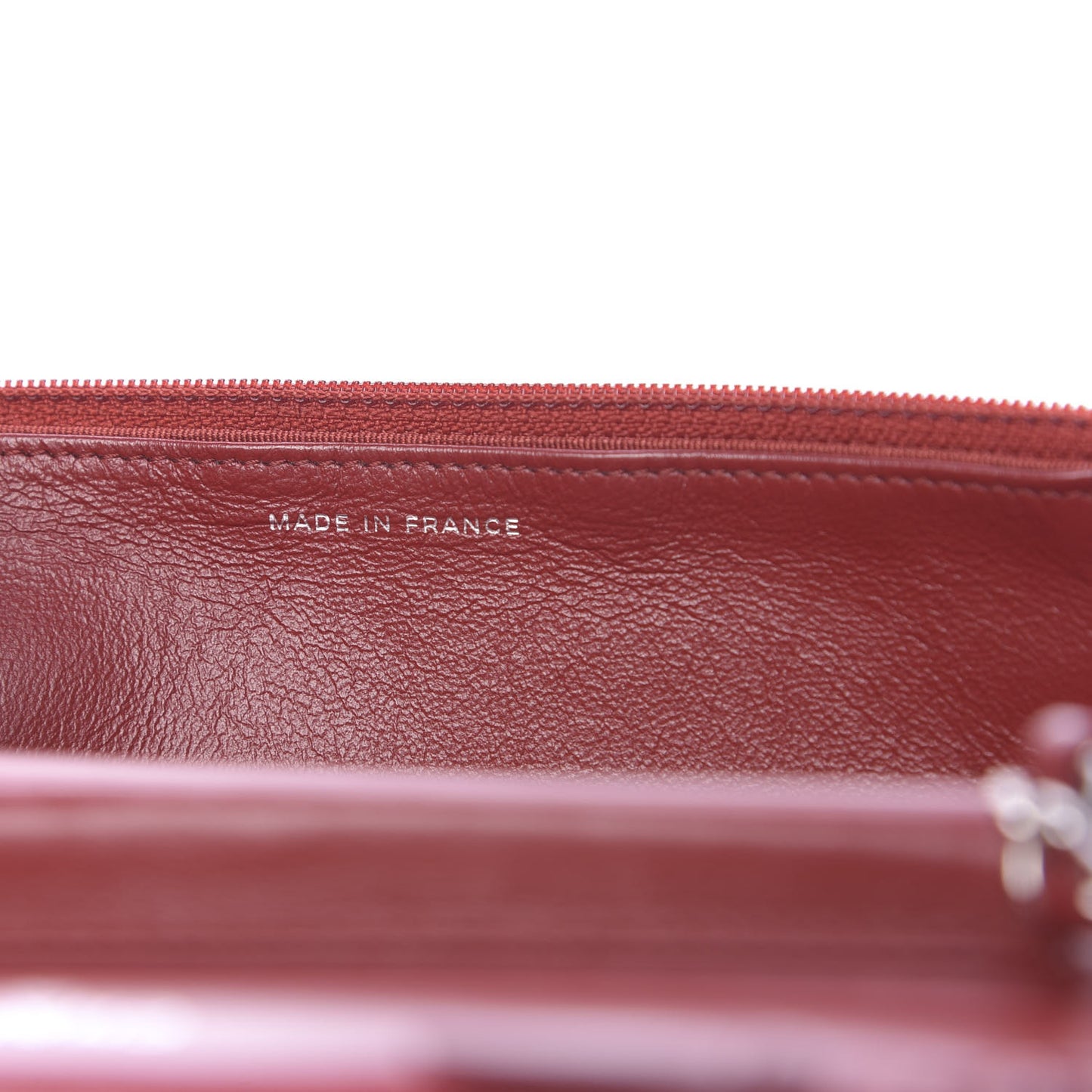 Lambskin Quilted Wallet On Chain WOC Red