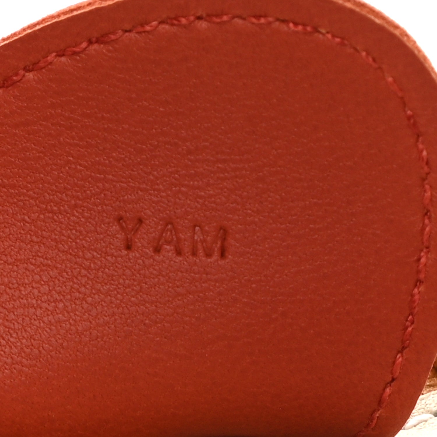 Hermes Milo Lambskin Grigri Rodeo Horse Bag Charm GM Craie Sesame Cornaline 4 of 5