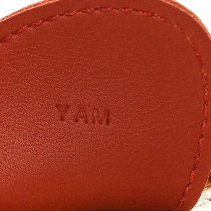 Hermes Milo Lambskin Grigri Rodeo Horse Bag Charm GM Craie Sesame Cornaline 4 of 5