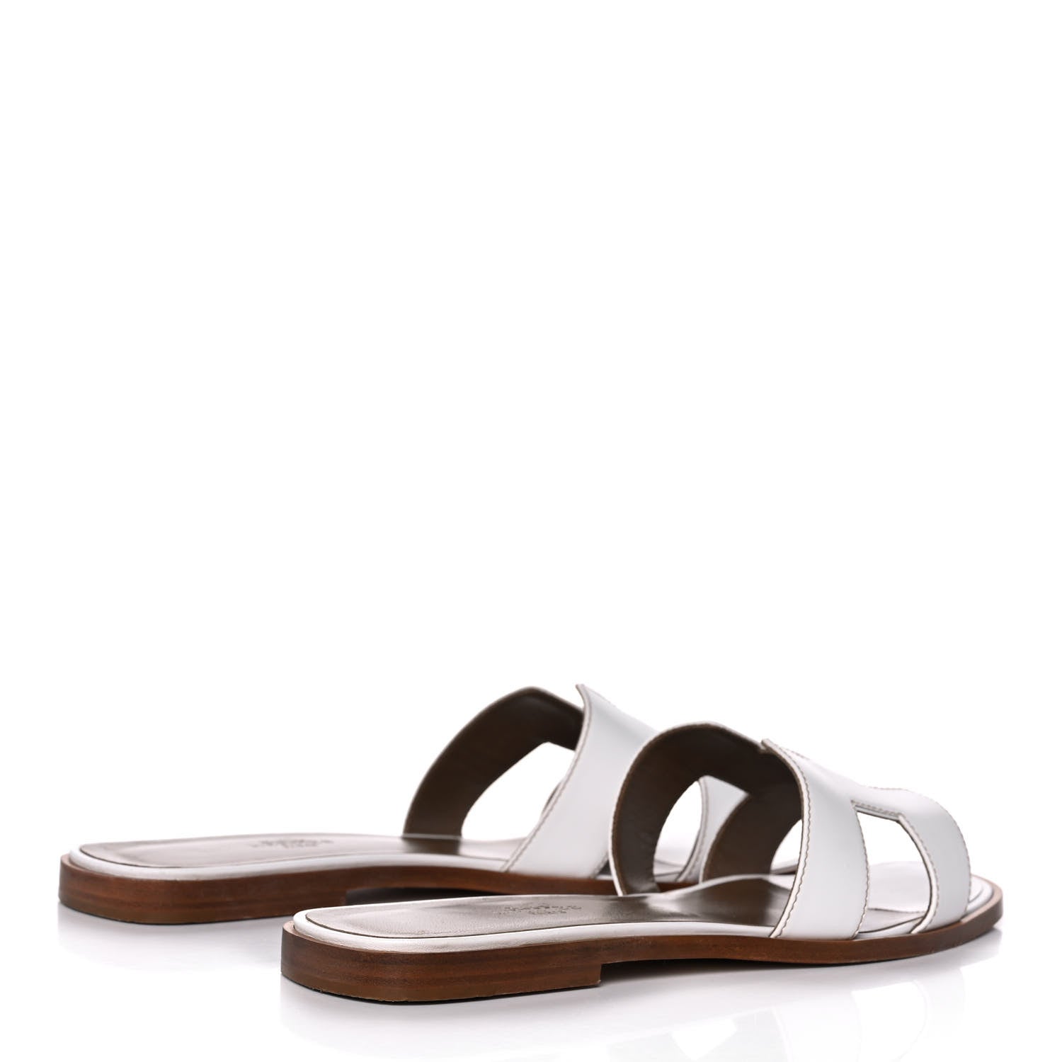 Hermes Box Calfskin Oran Sandals 40 White 4 of 11