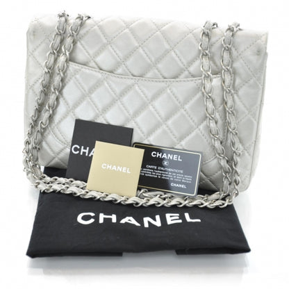 Chanel Lambskin Jumbo Flap Silver 3 of 10