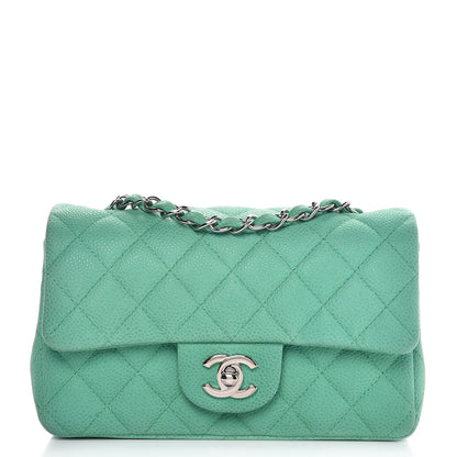 Chanel Iridescent Caviar Quilted Mini Rectangular Flap Green 1 of 9