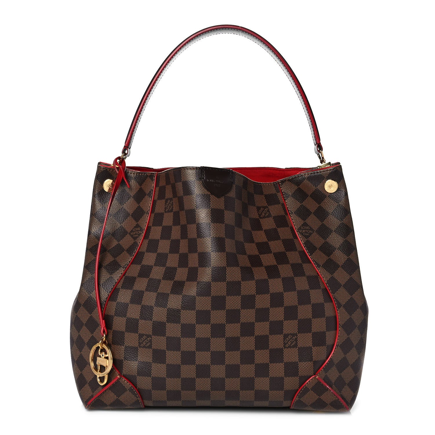Louis Vuitton Damier Ebene Caissa Hobo Cherry 1 of 9