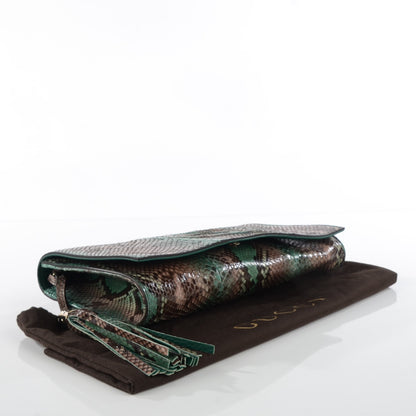 Gucci Python Medium Soho Clutch Green 4 of 7