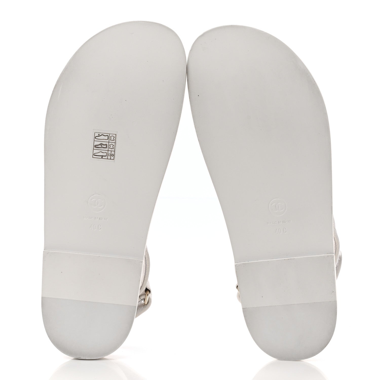 Chanel Grained Calfskin Velcro Dad Sandals 40 White 5 of 10