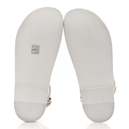 Chanel Grained Calfskin Velcro Dad Sandals 40 White 5 of 10