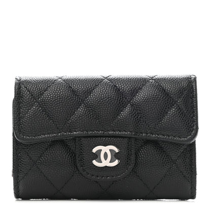 Chanel Caviar Quilted Classic 4 Key Holder Wallet Black 1 of 8
