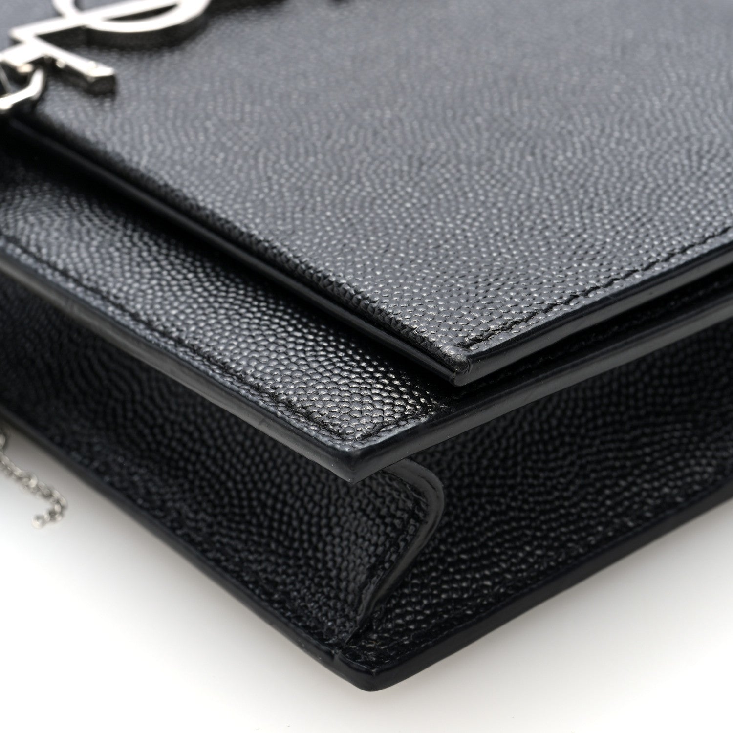 Saint Laurent Grain De Poudre Classic Monogram Kate Tassel Chain Wallet Black 9 of 9