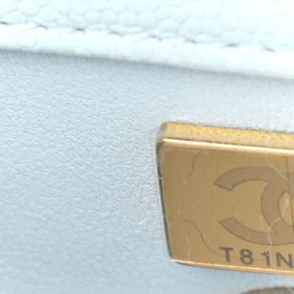 Chanel Caviar Quilted Mini Coco Handle Flap Light Blue 7 of 10
