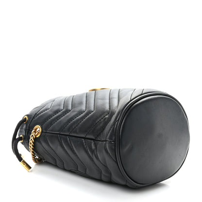Gucci Calfskin Matelasse Mini GG Marmont 2.0 Bucket Bag Black 4 of 9