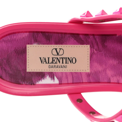 Valentino Garavani PVC Jelly Rockstud Caged Flat Thong Sandals 39 Pink PP 7 of 8