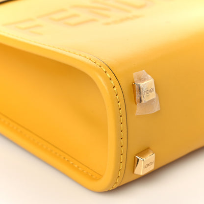 Fendi Vitello King Plexiglass Logo Embossed Mini Fendi Sunshine Shopper Tote Mimosa 8 of 9