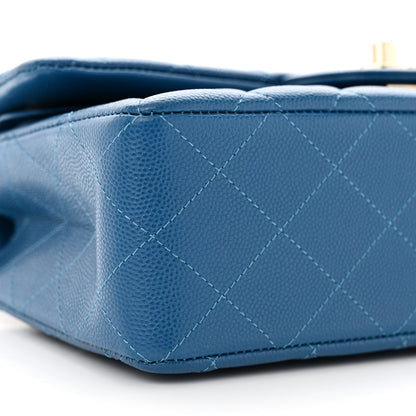 Chanel Caviar Quilted Small Double Flap Blue 9 of 11