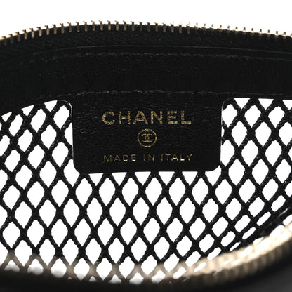 Chanel Mesh Shiny Lambskin Clutch With Chain Black 7 of 11