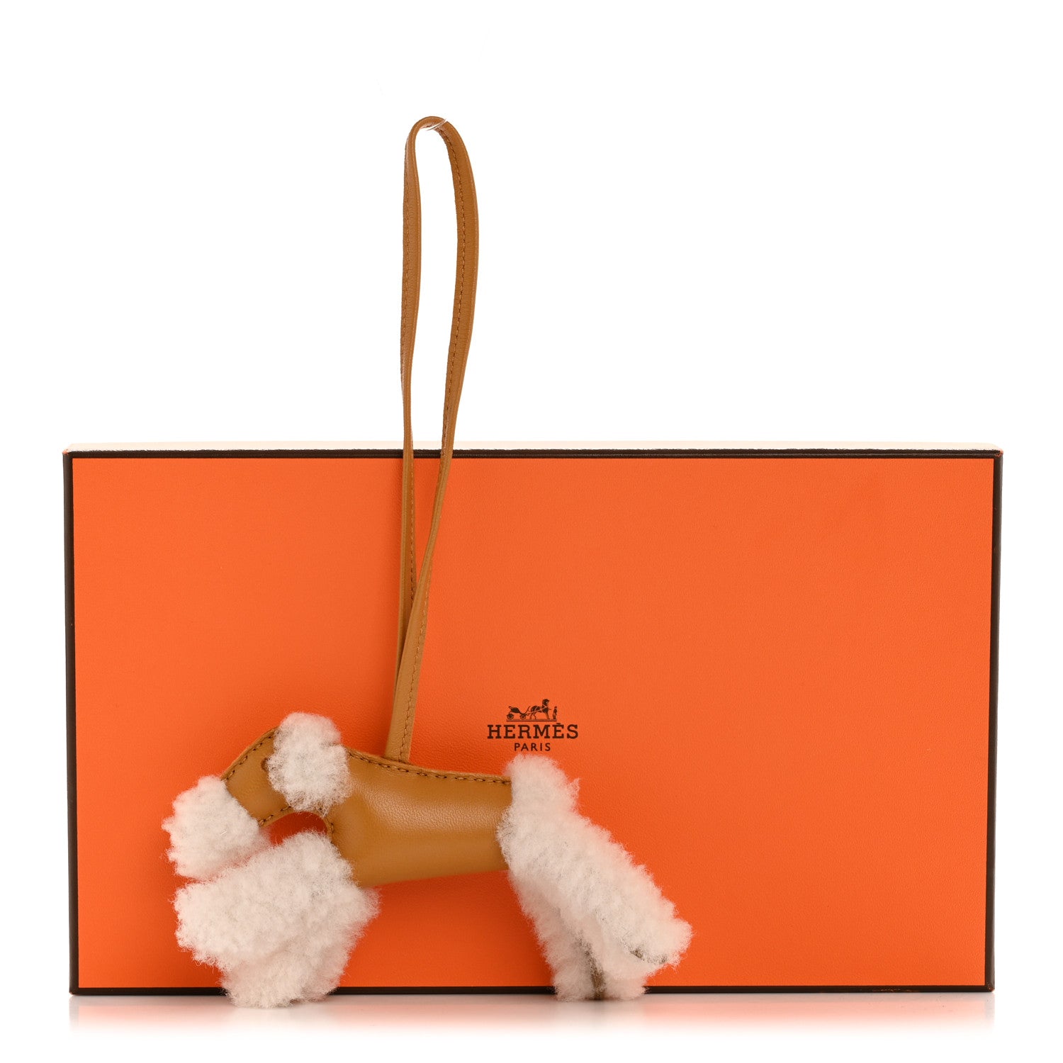 Hermes Milo Lambskin Shearling Budy Charm Sesame 4 of 4