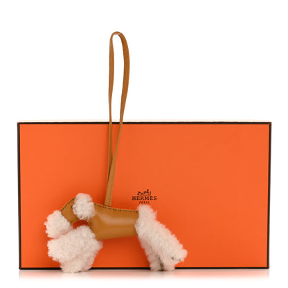 Hermes Milo Lambskin Shearling Budy Charm Sesame 4 of 4