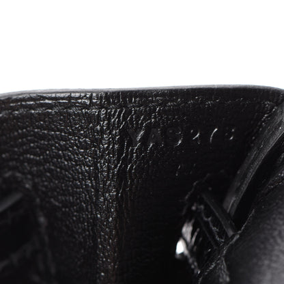Hermes Togo Shiny Niloticus Crocodile Birkin Touch 25 Black 29 of 36