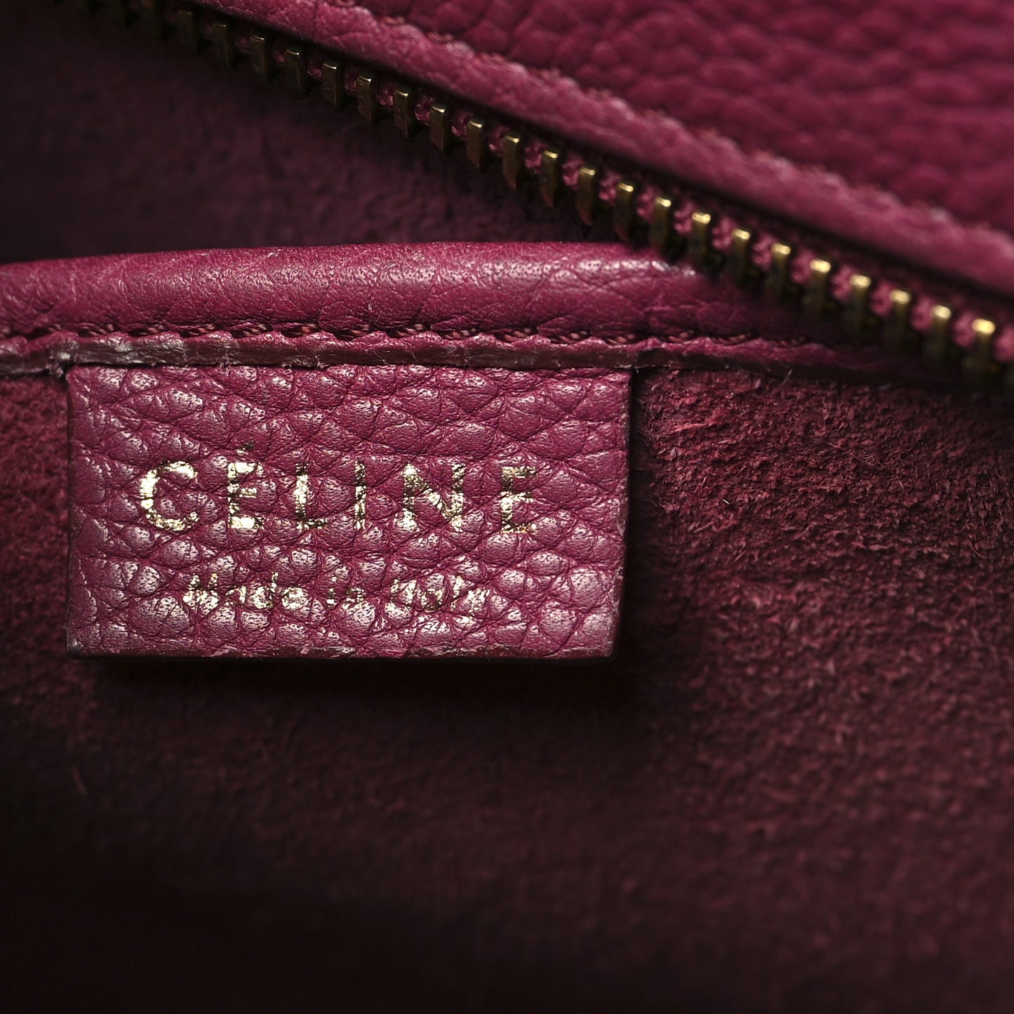 Drummed Calfskin Nano Luggage Plum