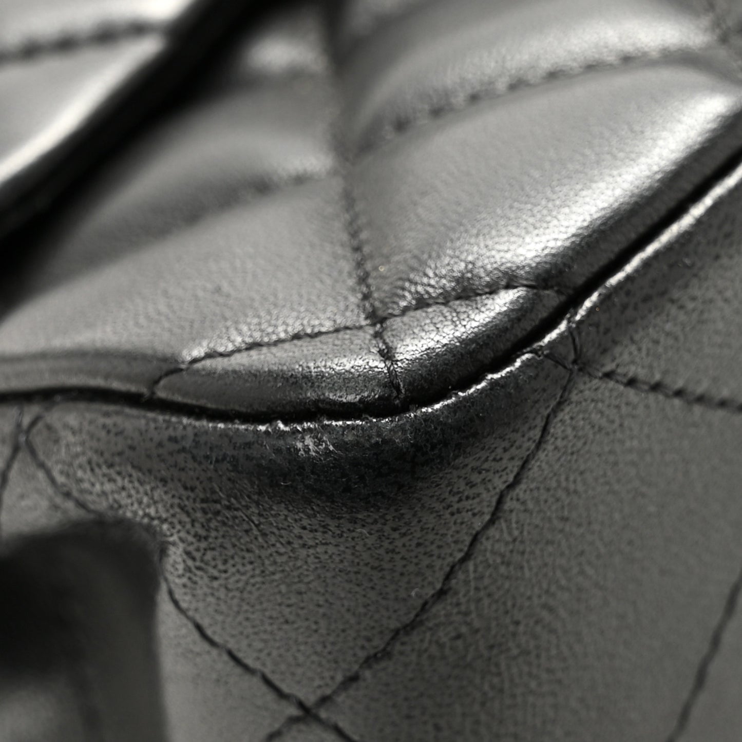 Lambskin Quilted Jumbo Single Flap Black