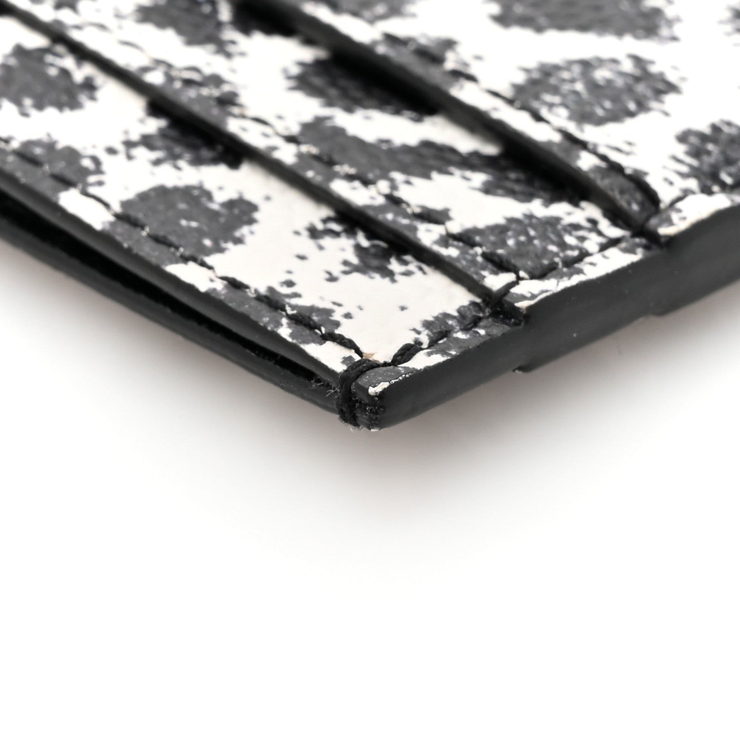 Saint Laurent Grain De Poudre Baby Cat Print Card Case White Black 9 of 9
