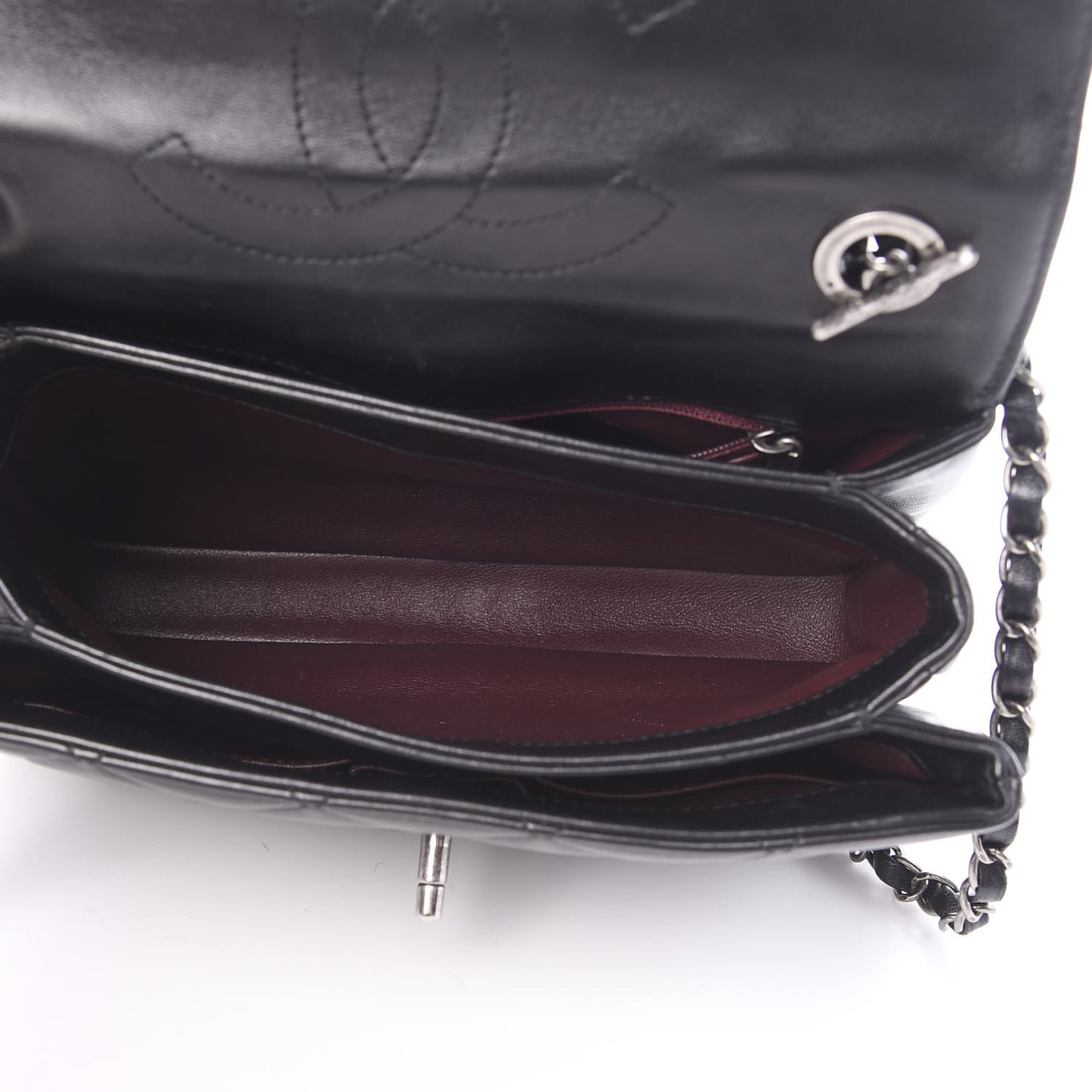Lambskin Quilted Small Trendy CC Dual Handle Flap Bag Black