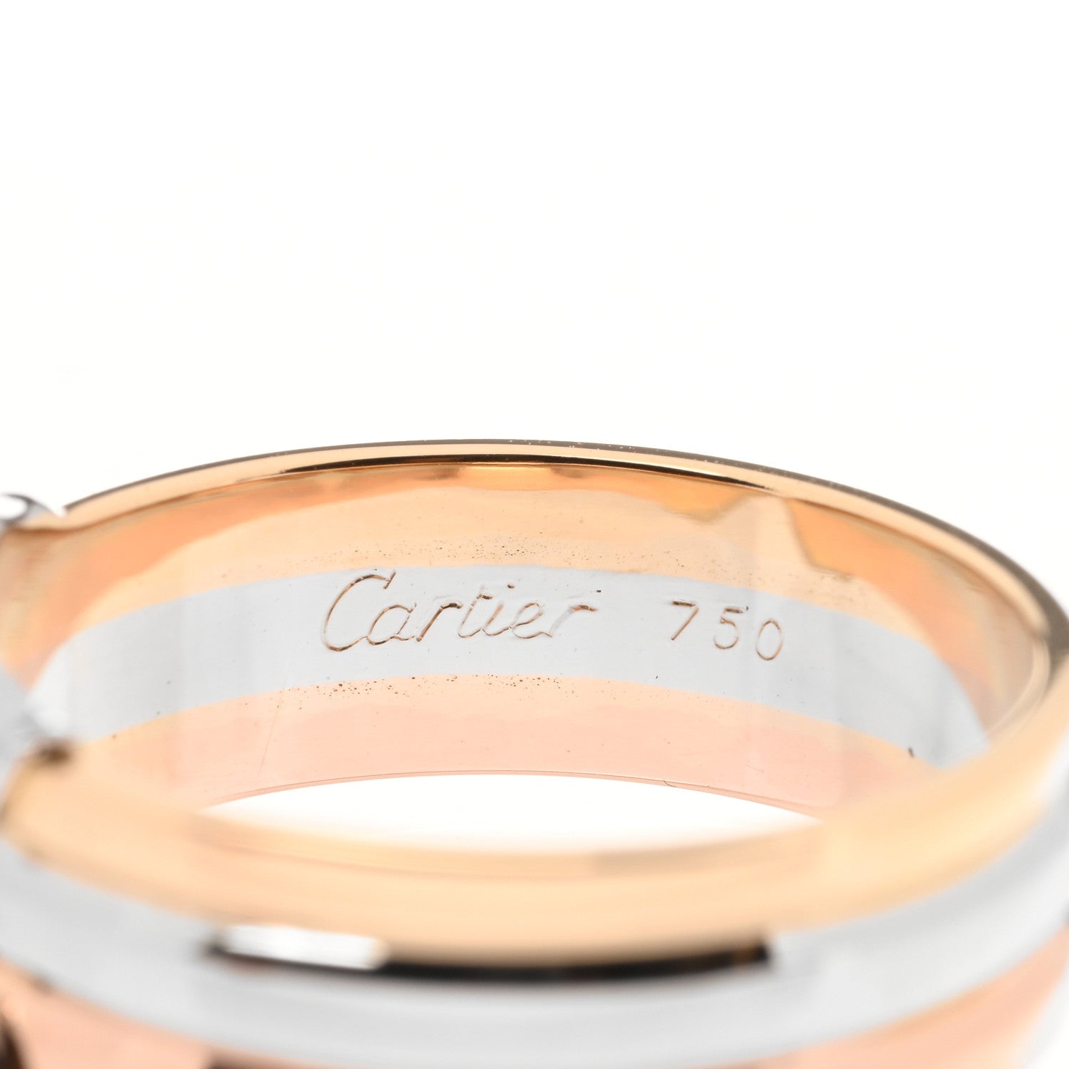 Cartier 18K Pink Yellow White Gold Diamond C De Cartier Ring 52 6 4 of 4