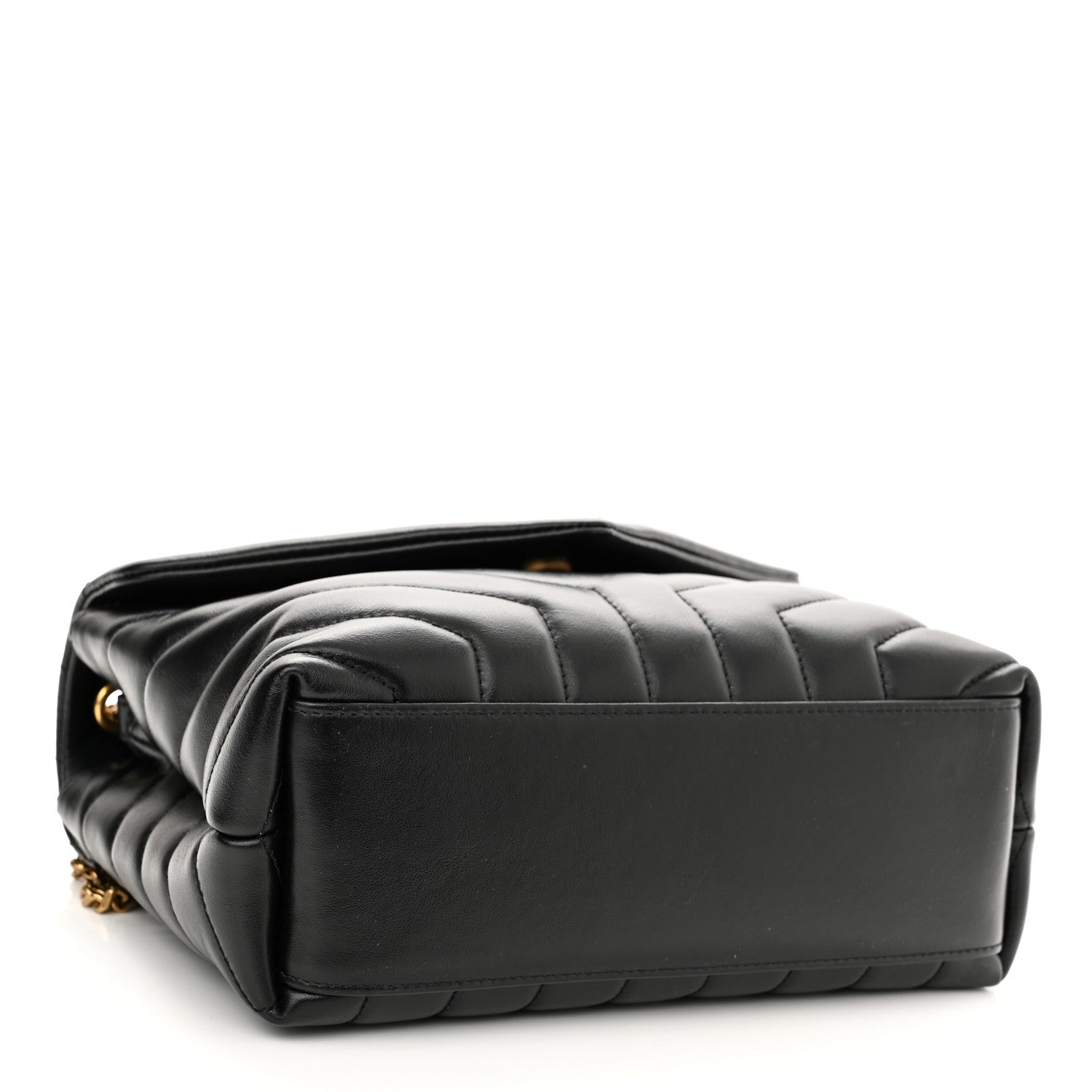 Saint Laurent Calfskin Y Quilted Monogram Small Loulou Chain Satchel Black 4 of 10