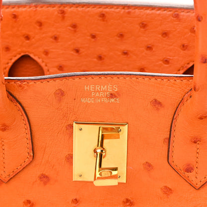Hermes Ostrich HAC Birkin 32 Orange 6 of 20