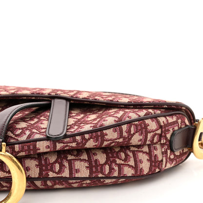 Christian Dior Oblique Saddle Bag Burgundy 10 of 10