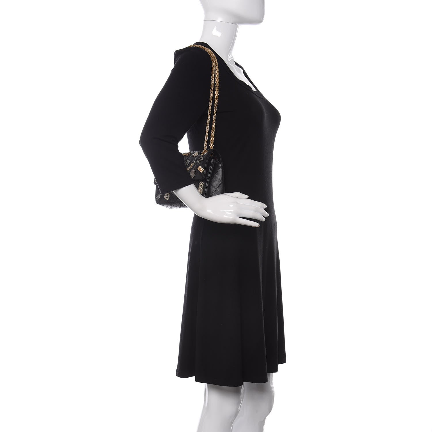 Chanel Aged Calfskin Lucky Charms 2.55 Reissue 224 Flap Black 2 of 11
