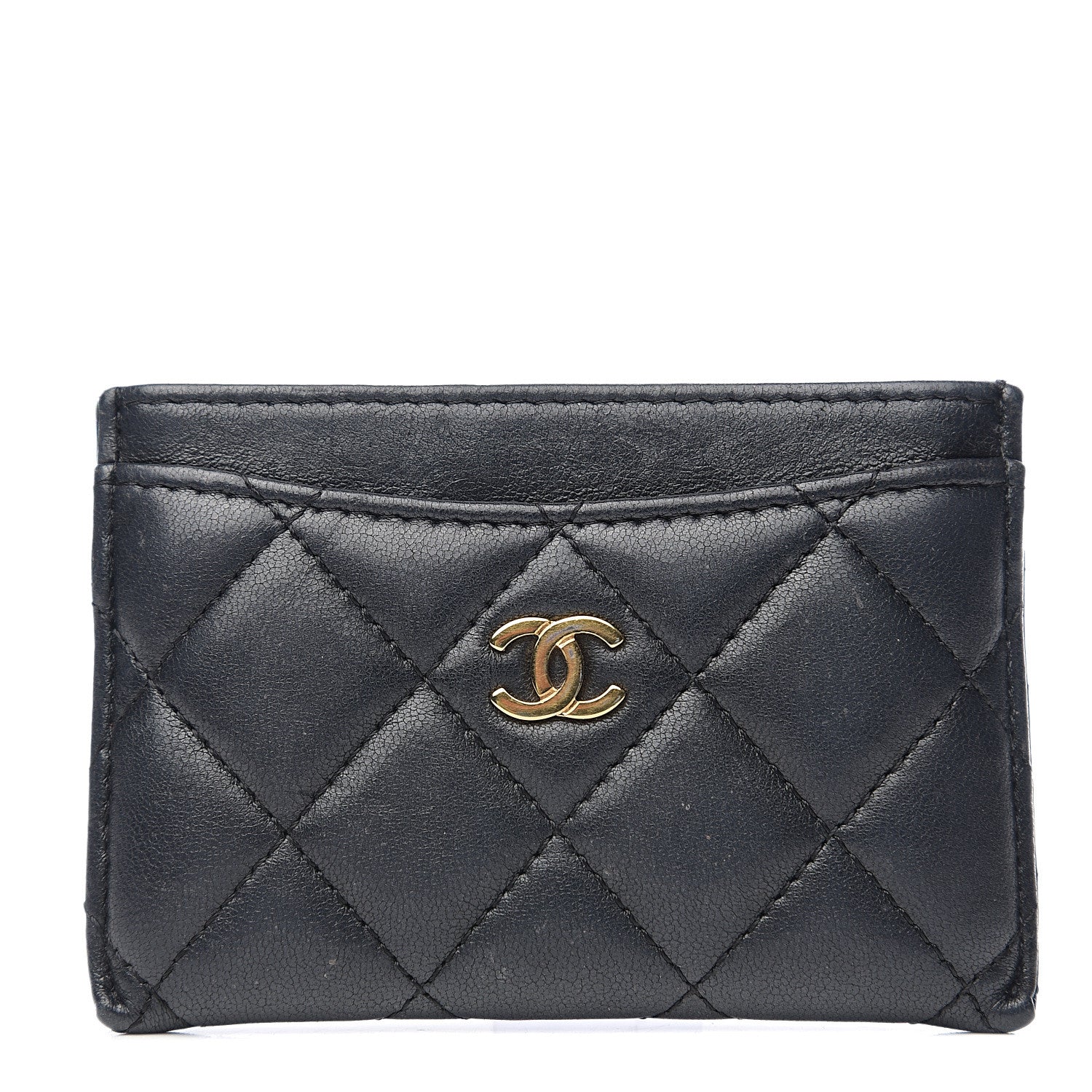 Chanel Lambskin Quilted Card Holder Black 1 of 7