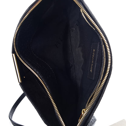 Burberry Signature Grain Calfskin Check Embossed Small Chichester Crossbody Clutch Bag Black 5 of 9