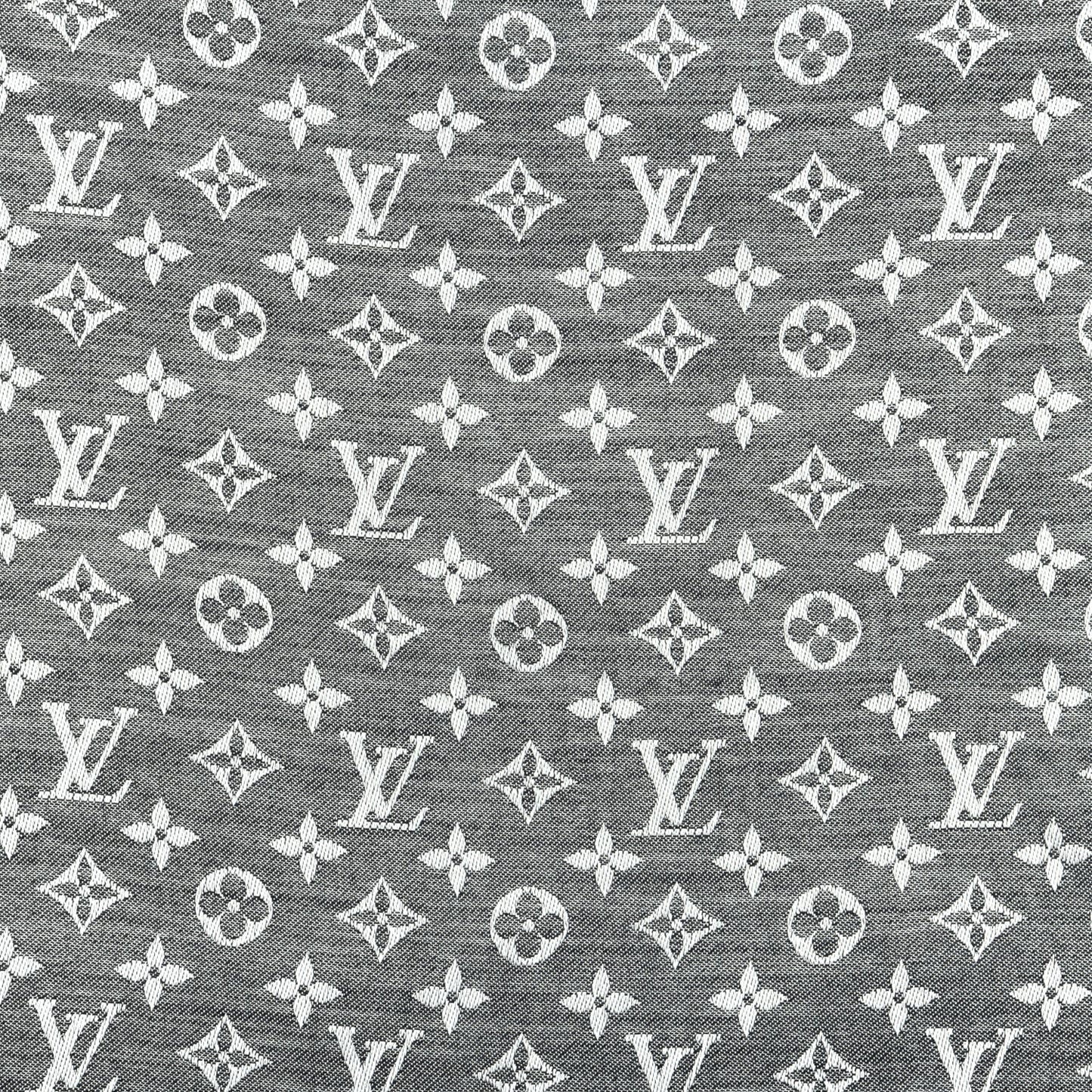 Silk Wool Monogram Denim Shawl Black
